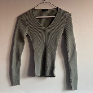 GAP Ribbed Knit Sweater in Gray